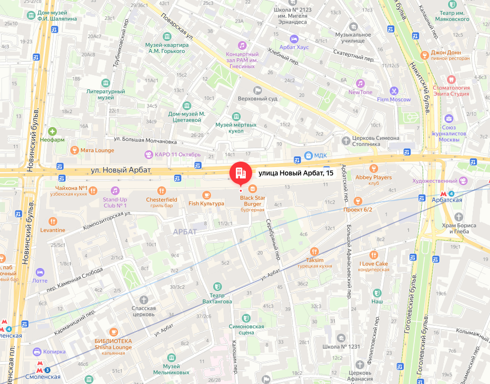 Расположение на карте апартаментов Владимира